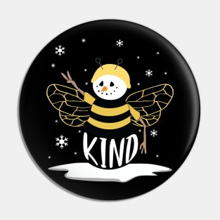 Cute Bee Kind Snowman Christmas Gift For Kindness Pin