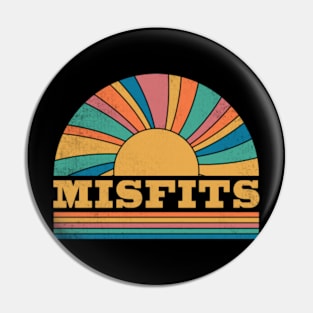 Graphic Misfits Proud Name Distressed Birthday Vintage Style Pin