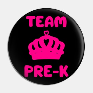 Team pre K pink funny Pin