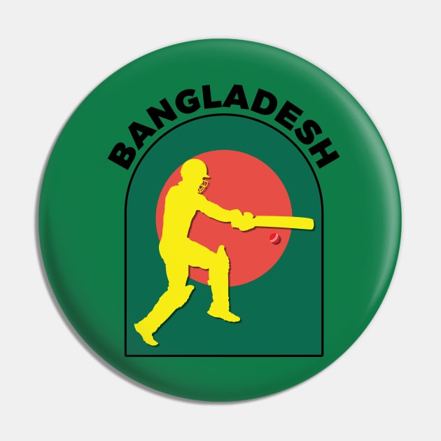 Bangladesh Cricket Batsman Bangladesh Flag Pin by DPattonPD