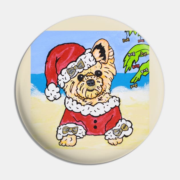 Stylin' Swifty Santa the Yorkie Pin by AmandaAAnthony