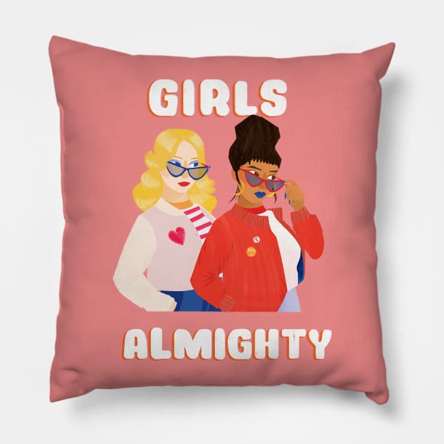 Girls Almighty Pillow by Maia Fadd