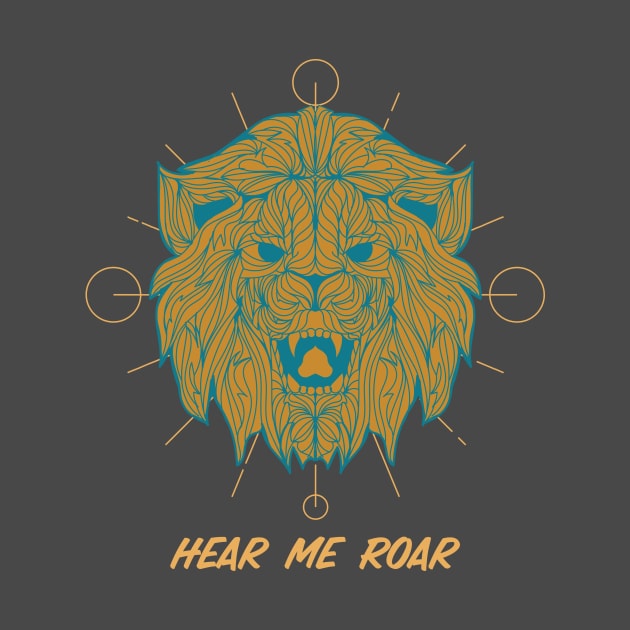 Hear Me Roar Lions Head Lion by Tip Top Tee's