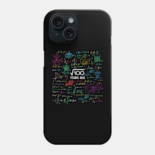 Square Root of 100 10 Year Old Math Lovers 10th Birthday Phone Case