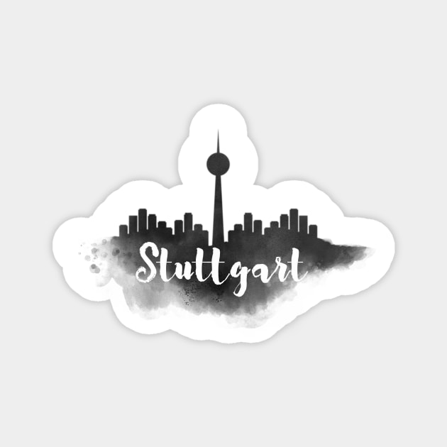 Stuttgart watercolor Magnet by kursatunsal