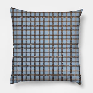 light blue mask golden lattice pattern on light blue face mask Pillow