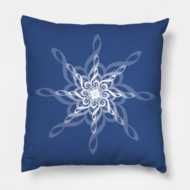 Treble Clef Snowflake Pillow by Dawn Anthes