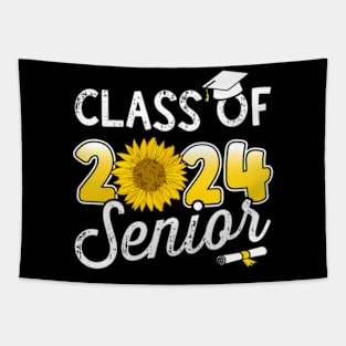 Class Of 2024 Senior Graduate With Sunflower For Graduation Tapestry