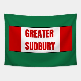 Greater Sudbury City in Canadian Flag Colors Tapestry