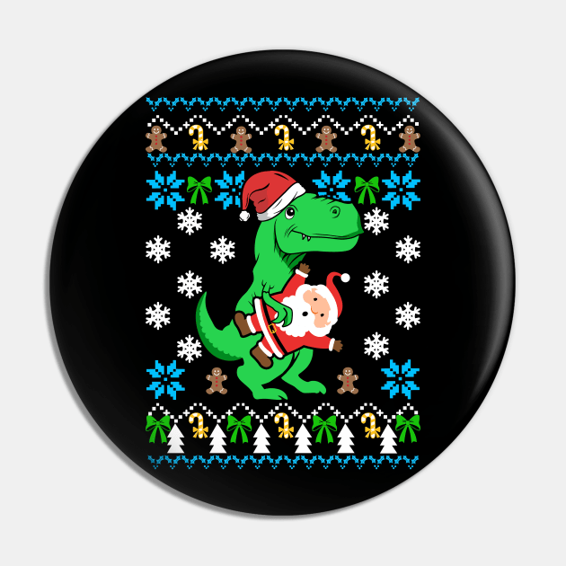 Ugly Christmas Dinosaur sweater Pin by KsuAnn