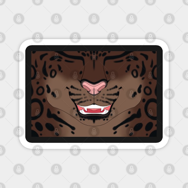 Chocolate Snow Leopard Face Magnet by KeishaMaKainn