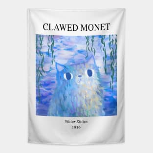 Clawed Monet Gallery cat Tapestry