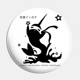 Ninja Narwhal Coffee Company Logo Pin