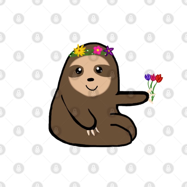 Flower Crown Sloth by CatGirl101