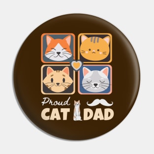 Proud Cat Dad Cat Valentine Pin