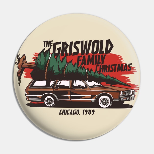 The Griswold Family Christmas Tree // Funny Christmas Graphic Pin by SLAG_Creative