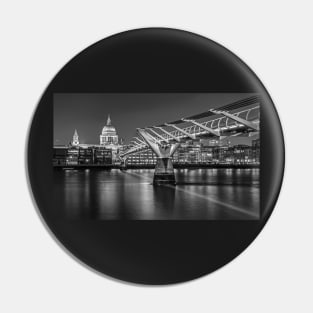 Millennium Bridge over River Thames in Black and White Pin