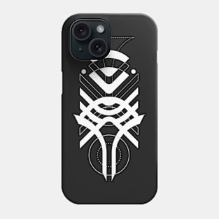 Geometric elegant modern mid center black and white Phone Case