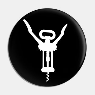 White Corkscrew Silhouette Pin