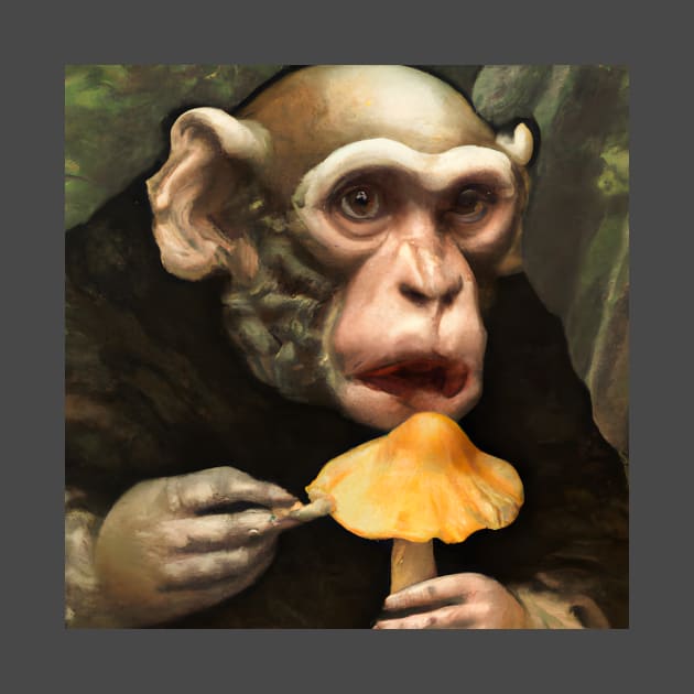 Monkey eating Mushrooms by CTKult