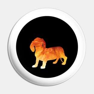 Dachshund - Fiery Orange Silhouette Pin