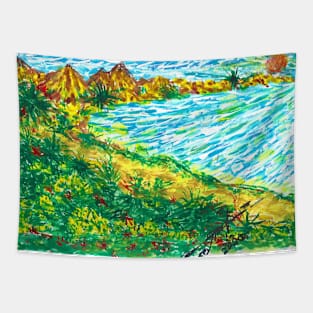 Flowers by the beach Tapestry