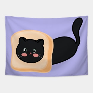 Black Cat Loaf Bread Tapestry