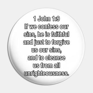 1 John 1:9  King James Version (KJV) Bible Verse Typography Pin