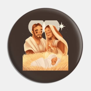 Nativity Illustration Pin