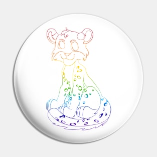 Snow leopard rainbow lines Pin