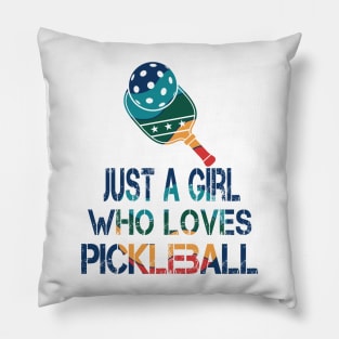 Pickleball women rainbow Pillow