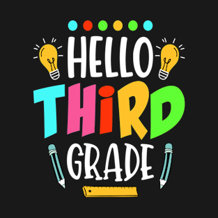 Hello Third Grade School Teacher Third Day Grade Three T-Shirt