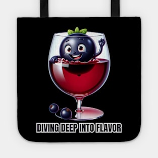 Berry Dive - Diving Deep into Flavor Wine Connoisseur Tee Tote