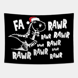 'Fa Rawr Rawr ' Cool Christmas T-Rex Dinosaur Tapestry