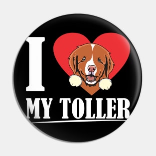 I Love My Toller Pin