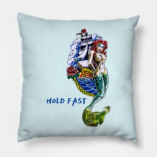 hold fast - old school tattoo Pillow