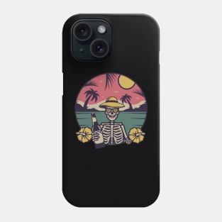 Beer in skull hand Phone Case