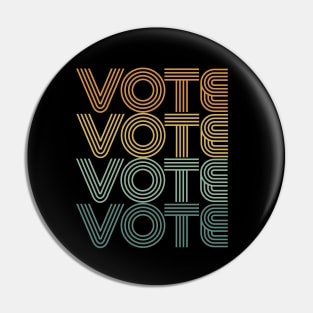 Retro VOTE VOTE VOTE Vintage Colors Pin