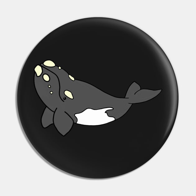 Cartoon Southern Right Whale Pin by Marina Rehder