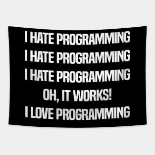 I Hate Programming Funny Programmer Coder Gift Tapestry