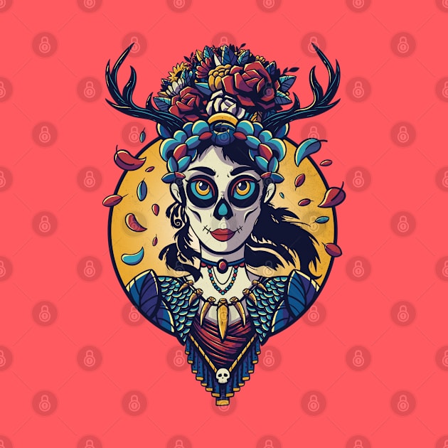 Day of the Dead - Antler Girl by LAckas