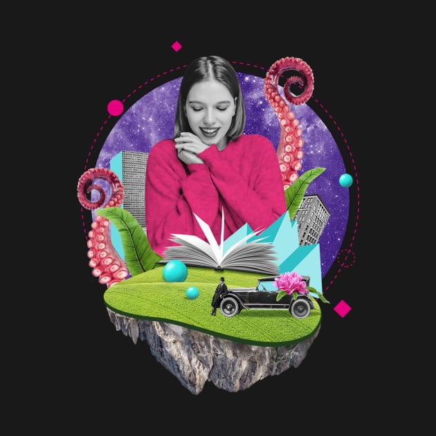 Octopus collage girl by Khaletskaya 