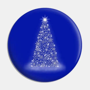 Inspirational Snowflake Christmas Tree, Believe, Dream & Achieve (Royal Blue Background) Pin