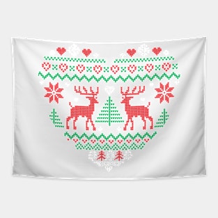 Scandi Style Christmas Heart Tapestry