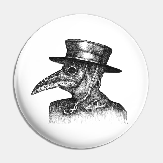 The Doctor Will See You Now - Cool Plague Doctor T-Shirt Pin by Squidoodle