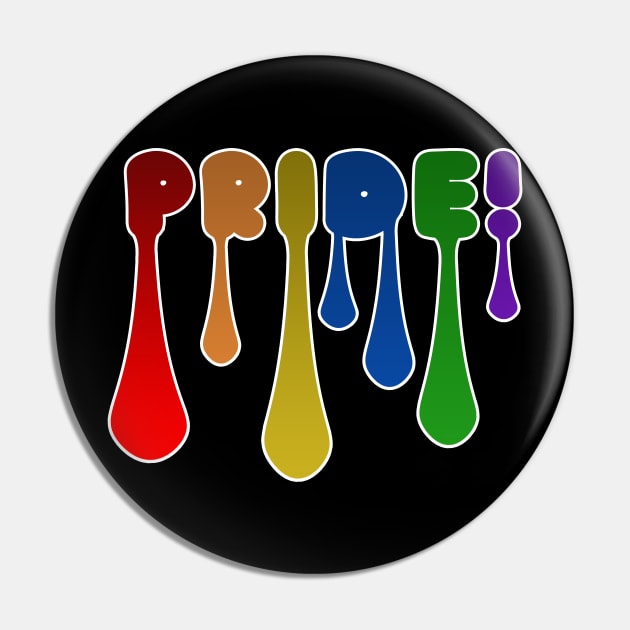 'Rainbow Retro Pride!' Awesome Rainbows Gift Pin by ourwackyhome