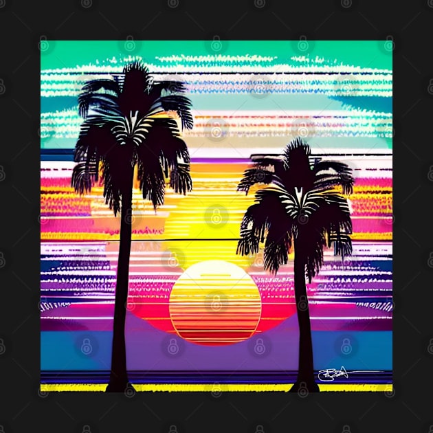 Retro 80s Summer Sun 7 by Benito Del Ray