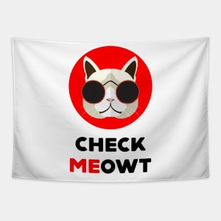 Check Meowt Cat Lovers Hipster Cat Design Tapestry