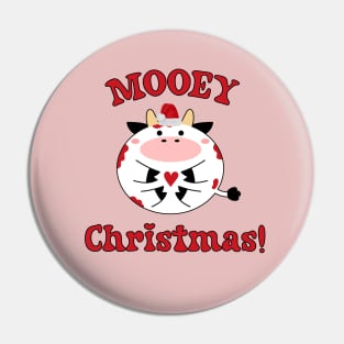 Mooey Christmas Xmas Highland Cow Santa Hat Love Christmas Pin