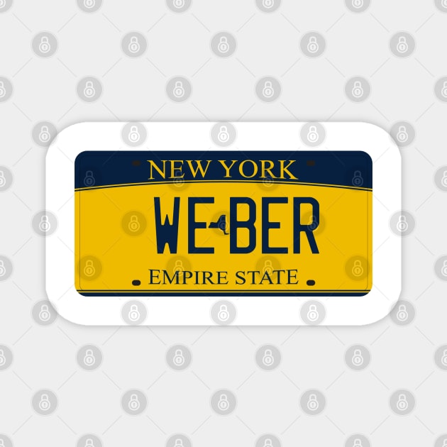 New York Weber vanity license plate Magnet by zavod44